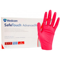 Рукавички оглядові нітрилові нестерильні текстуровані SafeTouch® Premium™ Red р. М