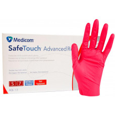 Рукавички оглядові нітрилові нестерильні текстуровані SafeTouch® Premium™ Red р. S