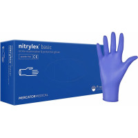 Рукавички нітрилові Mercator Medical Nitrylex BASIC р. XL оглядові нестерильні неприпудрені блакитного кольору №50
