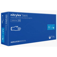 Рукавички нітрилові Mercator Medical Nitrylex BASIC р. М оглядові нестерильні неприпудрені блакитного кольору №50