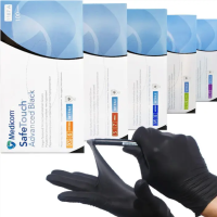Рукавички нітрилові Medicom SafeTouch® Premium Black р.S оглядові нестерильні, чорні (5,0 г)