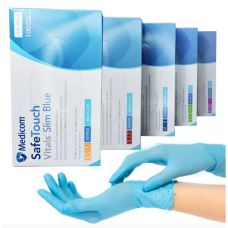 Рукавичка нітрилова Medicom SafeTouch® Advanced™ Slim Blue р. М нестерильна не припудрена блакитна (3.6 г)