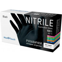 Рукавички нітрилові MedTouch Standart чорні р.XS оглядові текстуровані нестерильні без пудри
