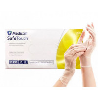 Рукавички вінілові без пудри MEDICOM SafeTouch® р.S Прозорий оглядові нестерильні