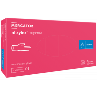 Рукавички нітрилові Mercator Medical Nitrylex Magenta р.S медичні нестерильні не припудрені  (50пар/упаковка)