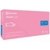 Рукавички нітрилові Mercator Medical Nitrylex PINK р. XS медичні нестерильні не припудрені (50пар/упаковка)