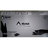 Рукавички нітрилові IGAR (Чорний) р. S, оглядові, н/стерильні, без пудри (100шт/уп = 50 пар)