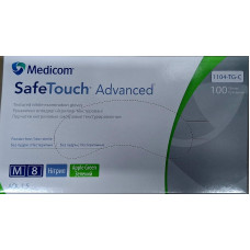 Рукавички нітрилові Medicom SafeTouch ® Advanced™ GREEN (зелені) р. М оглядові нестерильні текстуровані 