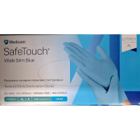 Рукавичка нітрилова SafeTouch® Vitals™ Slim Blue (блакитна) р. XL медична оглядова нестерильна не припудрена  (3.0 г)