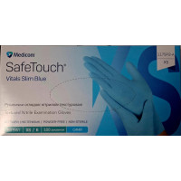 Рукавичка нітрилова SafeTouch® Vitals™ Slim Blue (блакитна) р. ХS медична оглядова нестерильна не припудрена  (3.0 г)